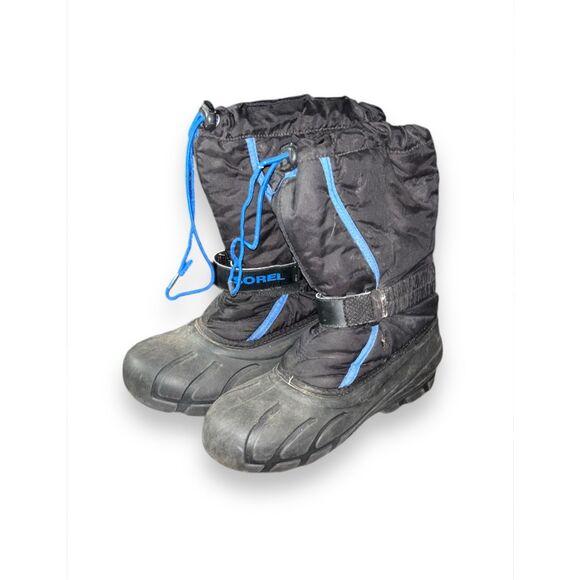 Sorel Big Kids Black Flurry Waterproof TP Insulated Boots sz 5 Washable Liner Ru - Picture 4 of 8